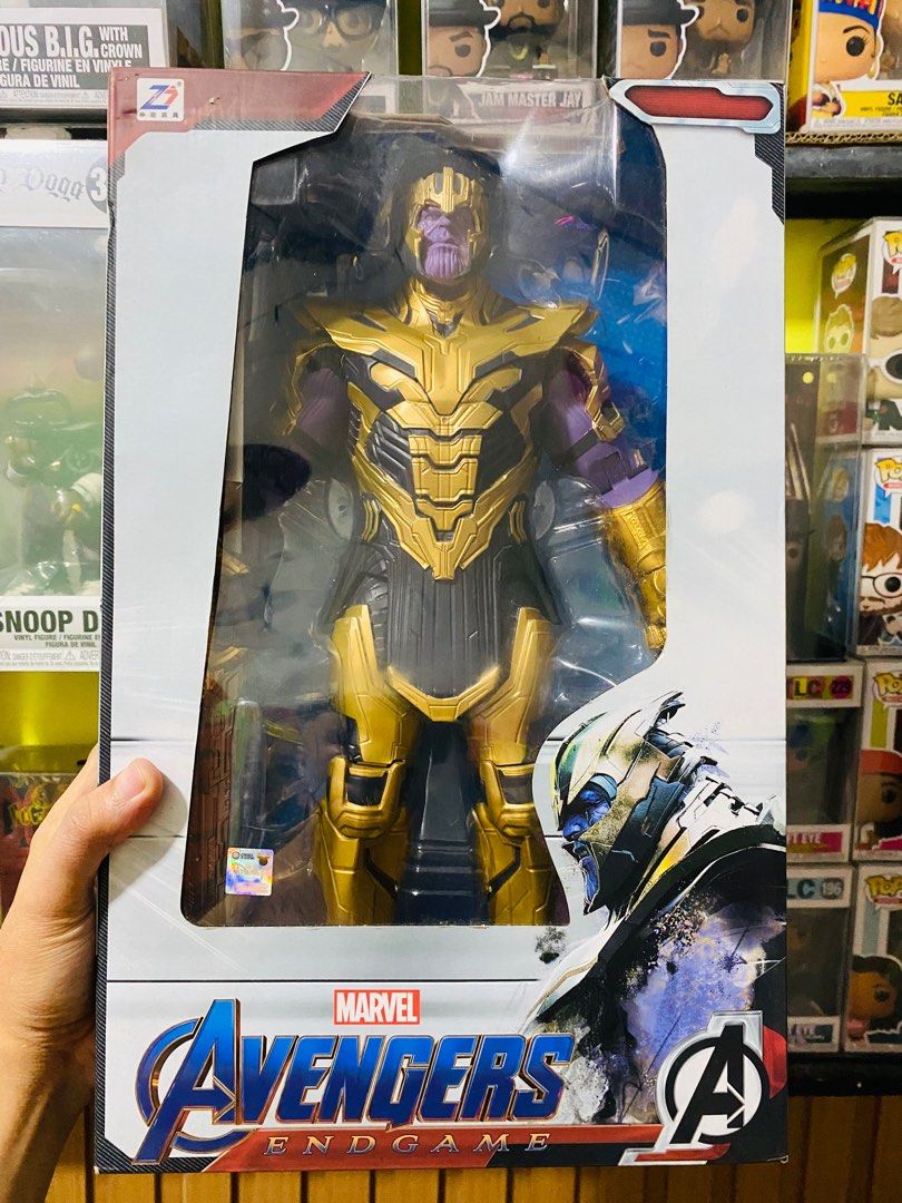 THANOS AVENGERS END GAME 12inch (Category: Western Merchandise) located in Quezon City. Submitted by happy.goodbuy (Listing ID 1377830030, Image 1). Description: 12 inch malakisya may sticker sya ng disney bawas kalat lang.