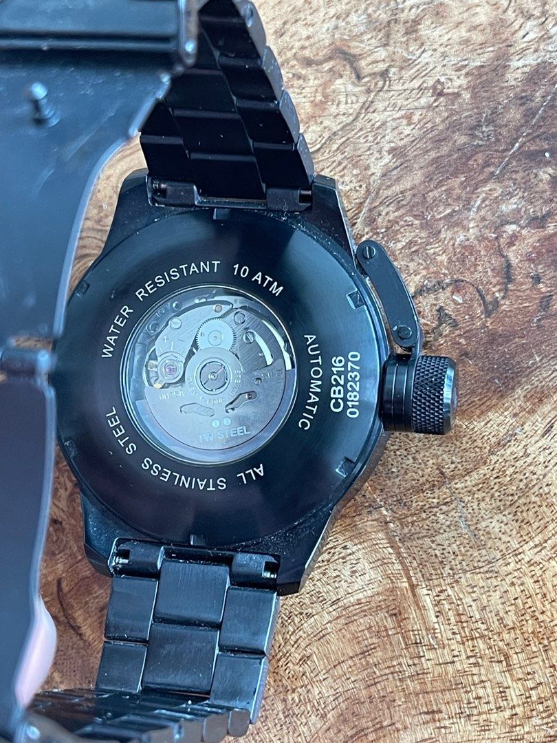 TW Steel Automatic Watch (Category: Men's Watches) located in Quezon City. Submitted by 30somethingtreasures (Listing ID 1377788603, Image 3). Description: TW STEEL CB216 all-black automatic canteen NH35 Movement Reinforced mineral crystal with sapphire layer Crowncap attached to case 316L Stainless Steel Not available locally Watch only Barely used. Switched to Apple Watch I have many more watches for sale. Check profile.