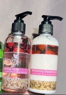 韓國製造純天然成份 Nabi 亮白細膚水 Toner & 亮白潔膚乳 Cleansing Milk 200ml (含玄米及玫瑰提取物)64233813124739110