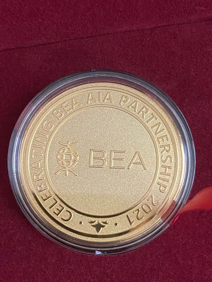 AIA 東亞銀行限量版金幣連保護罩及收藏盒, 興趣及遊戲, 收藏品及紀念品, 錢幣- Carousell