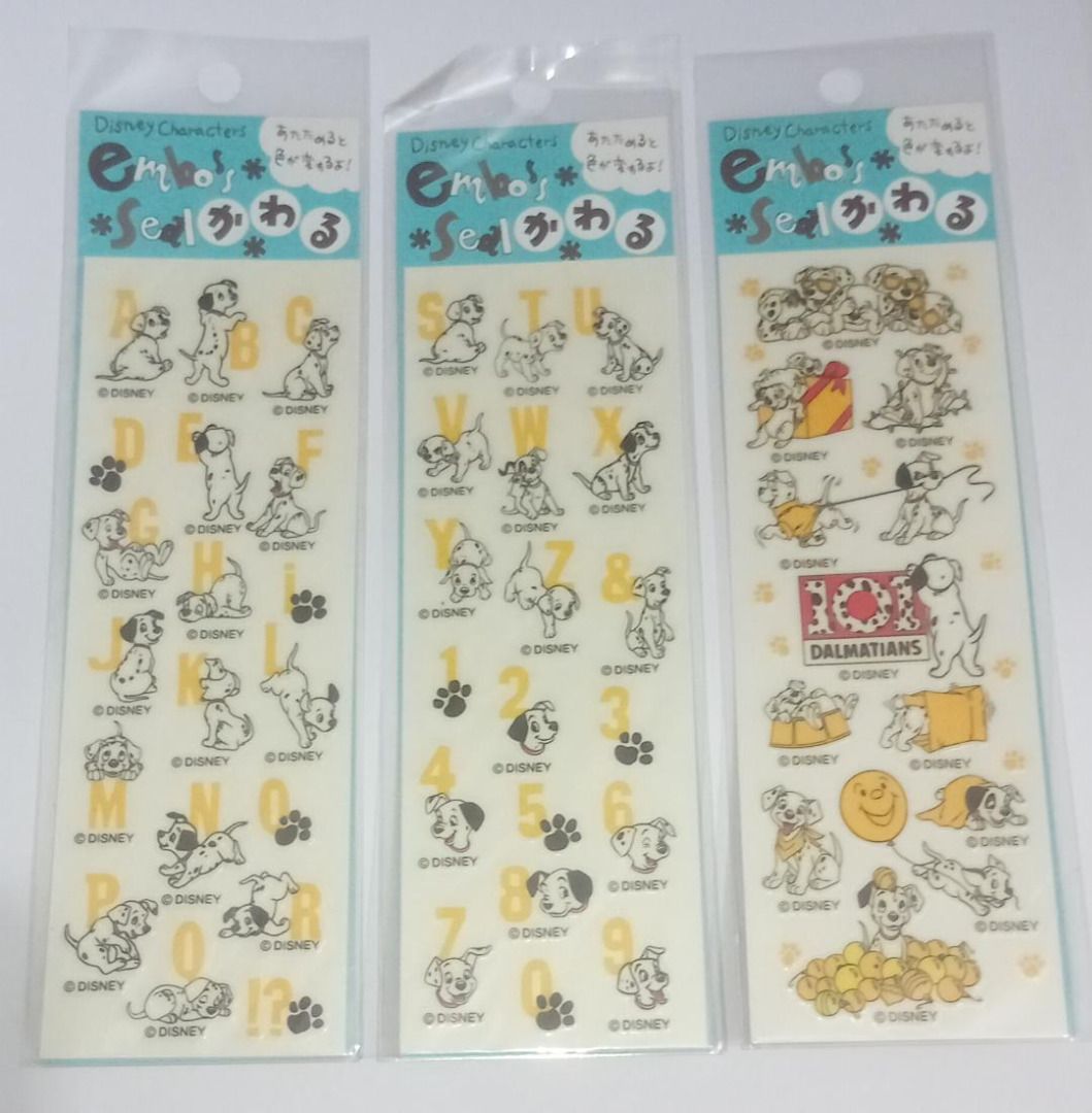 絕版 全新 90年代 日本 Disney characters Emboss Seal (Made in Japan) 101 ...