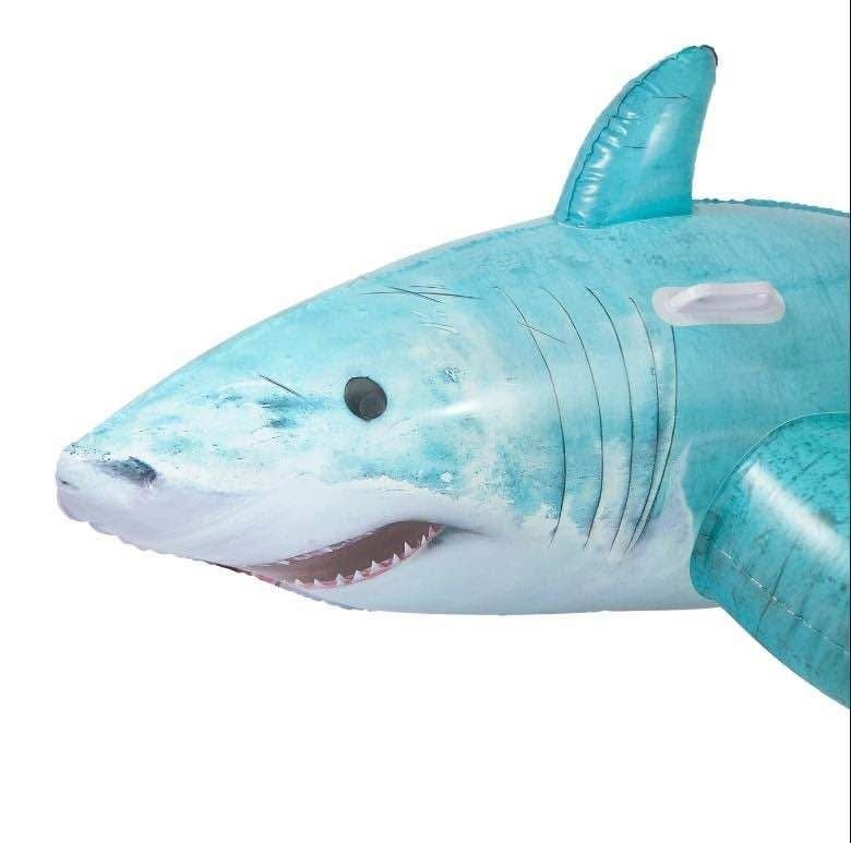 Anko Inflatable Shark Rider Kids Pool Float Inflatable Ride On Shark ...