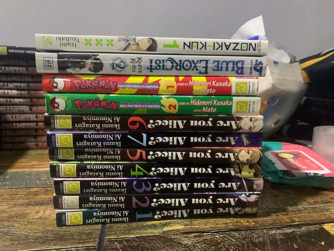 Assorted Manga (Category: Comics & Manga) located in Binan City. Submitted by matthewjct (Listing ID 1372867751, Image 2). Description: Manga 07 Ghost - for all 1300 Are you alice - for all 1300 Pokémon - 200 each 350 both Blue exorcist 2 - 350 Nozaki kun - 275 Rosario Vampire - for all 750 Take all for 3.2K.