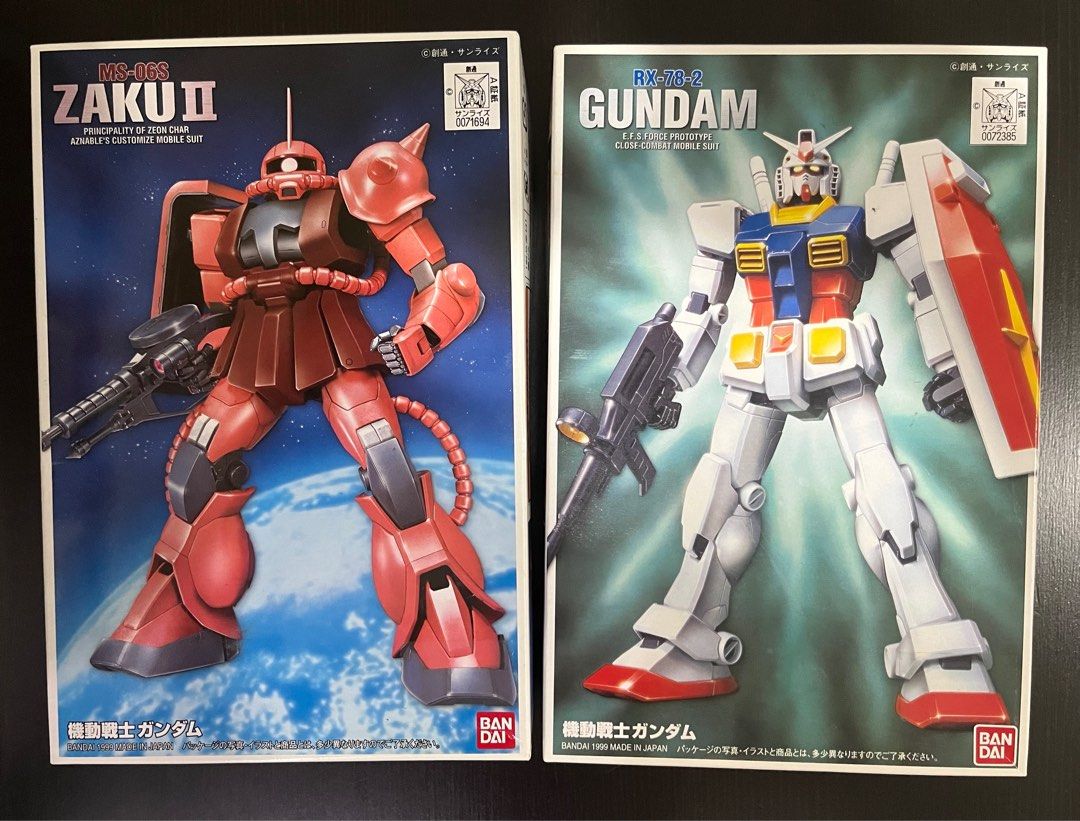 Bandai Gundam & Zaku II Model (Category: Gundam Model Kits) located in Singapore. Submitted by horacely (Listing ID 1372951536, Image 1). Description: $13 for 2 boxes. .