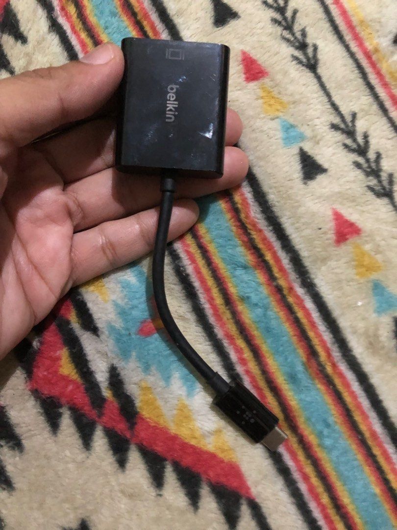 Belkin type C to VGA cable adapter (Category: Cables & Adaptors) located in Quezon City. Submitted by markgolveo (Listing ID 1373004824, Image 2). Description: Belkin type C to VGA cable adapter.