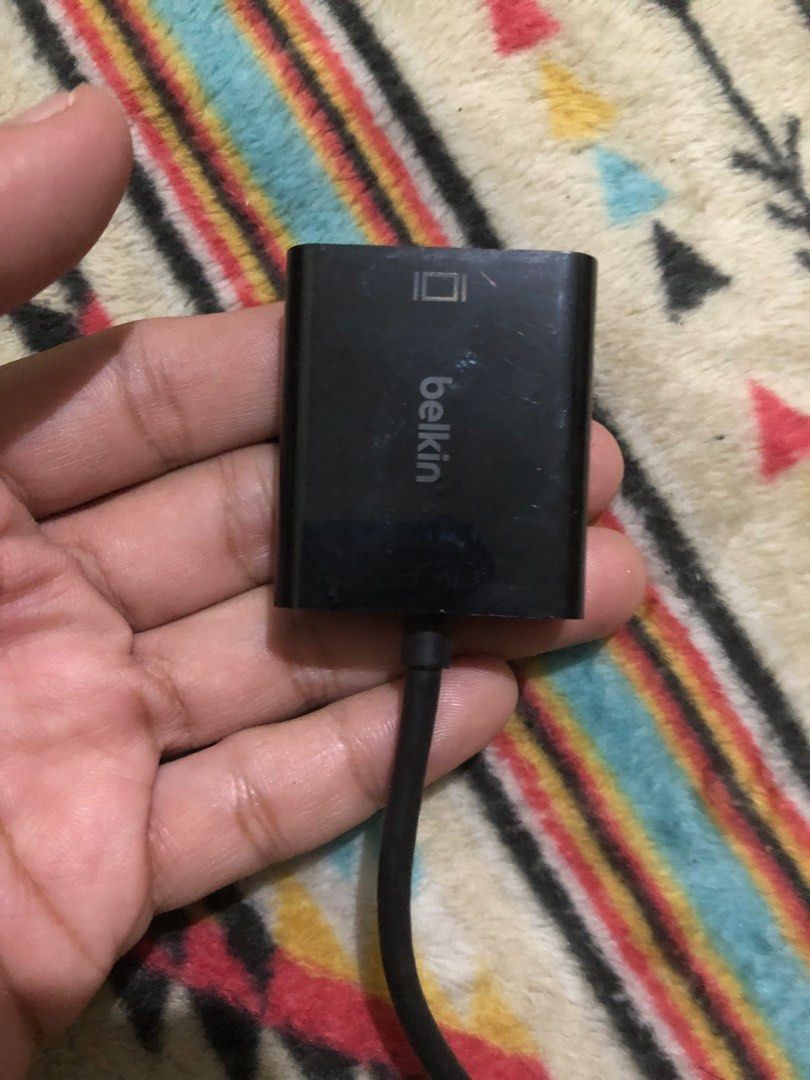 Belkin type C to VGA cable adapter (Category: Cables & Adaptors) located in Quezon City. Submitted by markgolveo (Listing ID 1373004824, Image 3). Description: Belkin type C to VGA cable adapter.