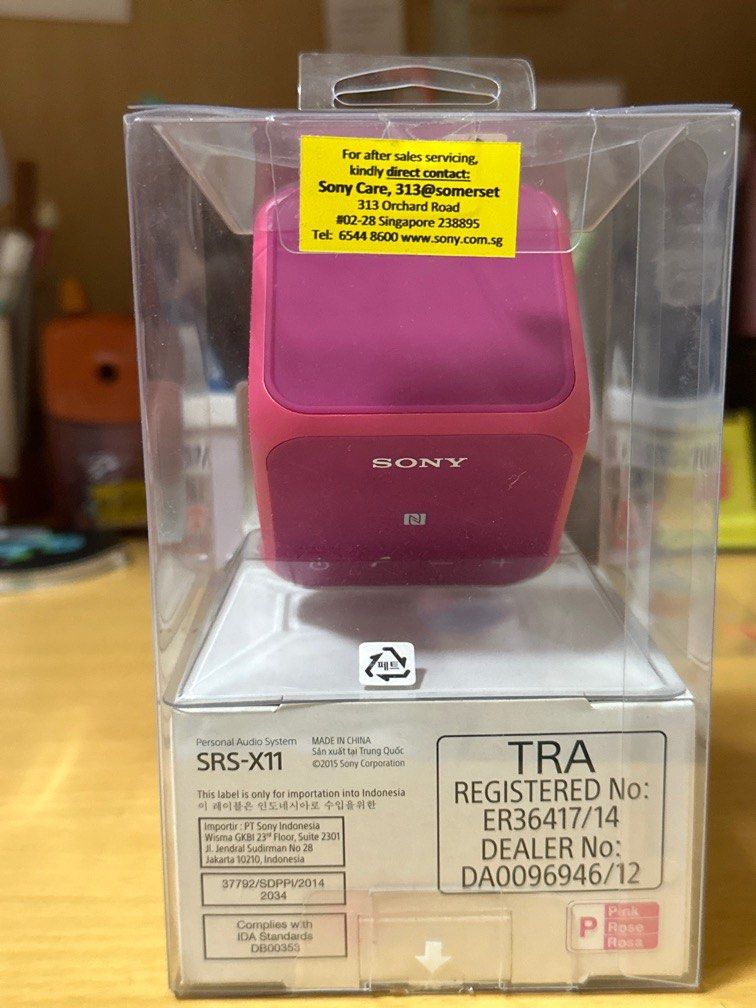 Bluetooth speaker (Category: Portable Audio Accessories) located in Singapore. Submitted by ima_leka (Listing ID 1372981936, Image 2). Description: Sony SRS-X11 Bluetooth speaker. Original packaging, comes with charging wire and a strap as well. .