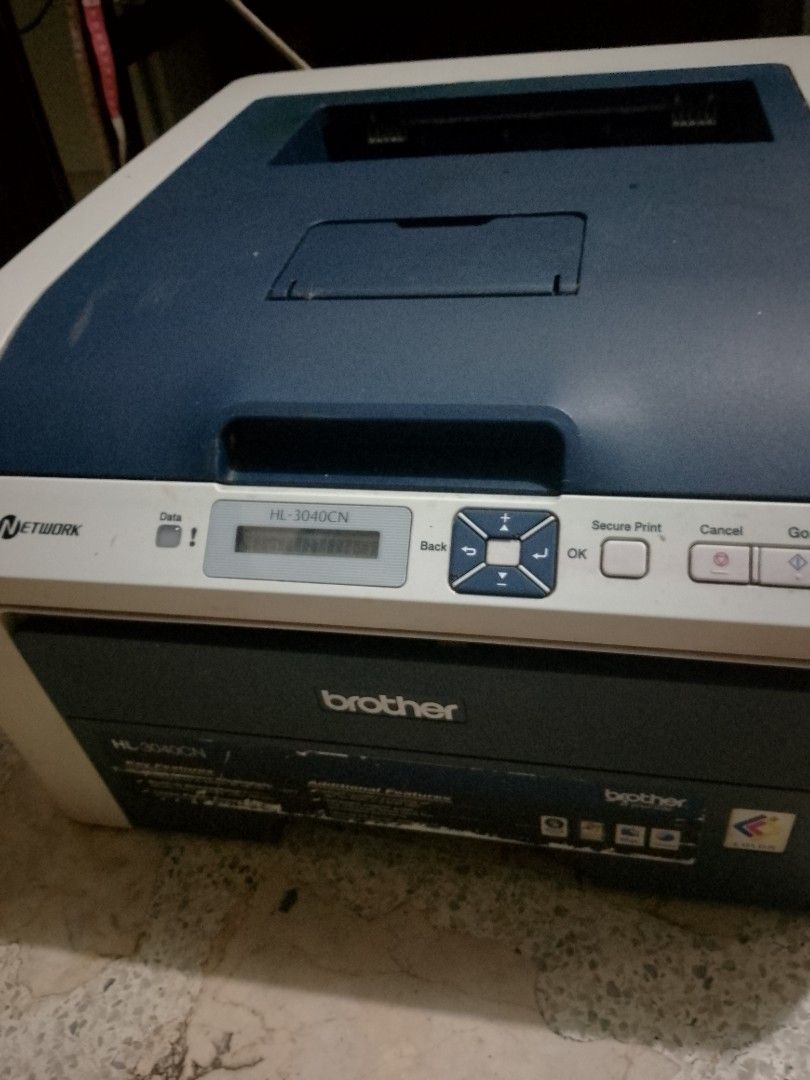 Brother colored laser printer (Category: Printers, Scanners & Copiers) located in Pasig City. Submitted by symone8 (Listing ID 1372933946, Image 3). Description: Laser Colored printer Issue: no ink and drum error Negotiable with free extra toner cartridge.