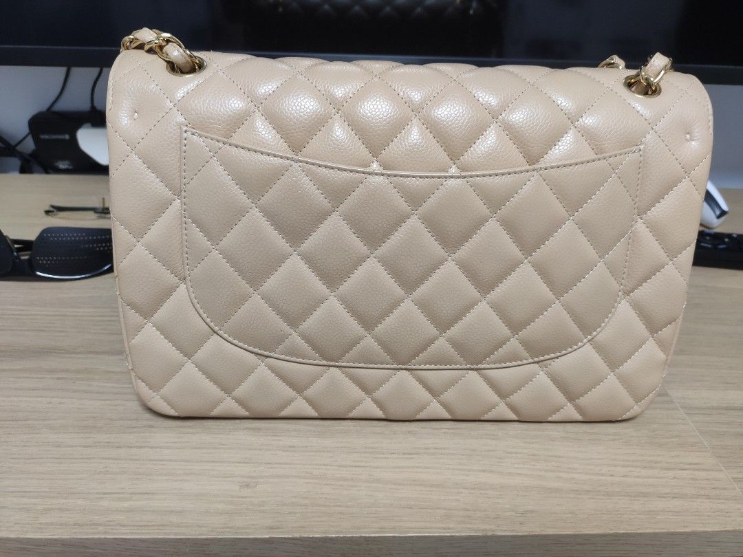 Chanel Classic 27 Beige Shoulder Bag in Caviar Gold Hardware (Category: Bags & Wallets) located in Singapore. Submitted by cyck323 (Listing ID 1372956002, Image 2). Description: Chanel Classic 27 Beige Shoulder Bag in Caviar Gold Hardware **Authenticity Card + Receipt + Box All Available ** Mint Condition Free Delivery If meet up can be Wheelock Place.