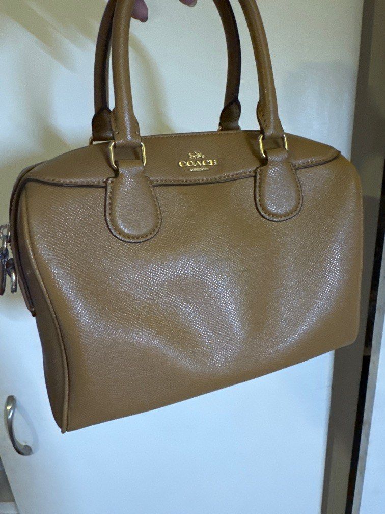 Coach Bennett Handbag Satchel Mini Saddle Brown (Category: Luxury Bags & Wallets) located in Quezon City. Submitted by closet_dump (Listing ID 1372946981, Image 2). Description: Bought in states before, personal use, decluttering. Minor issue please pm. Strap inside bag. Selling low d/t minor issue.