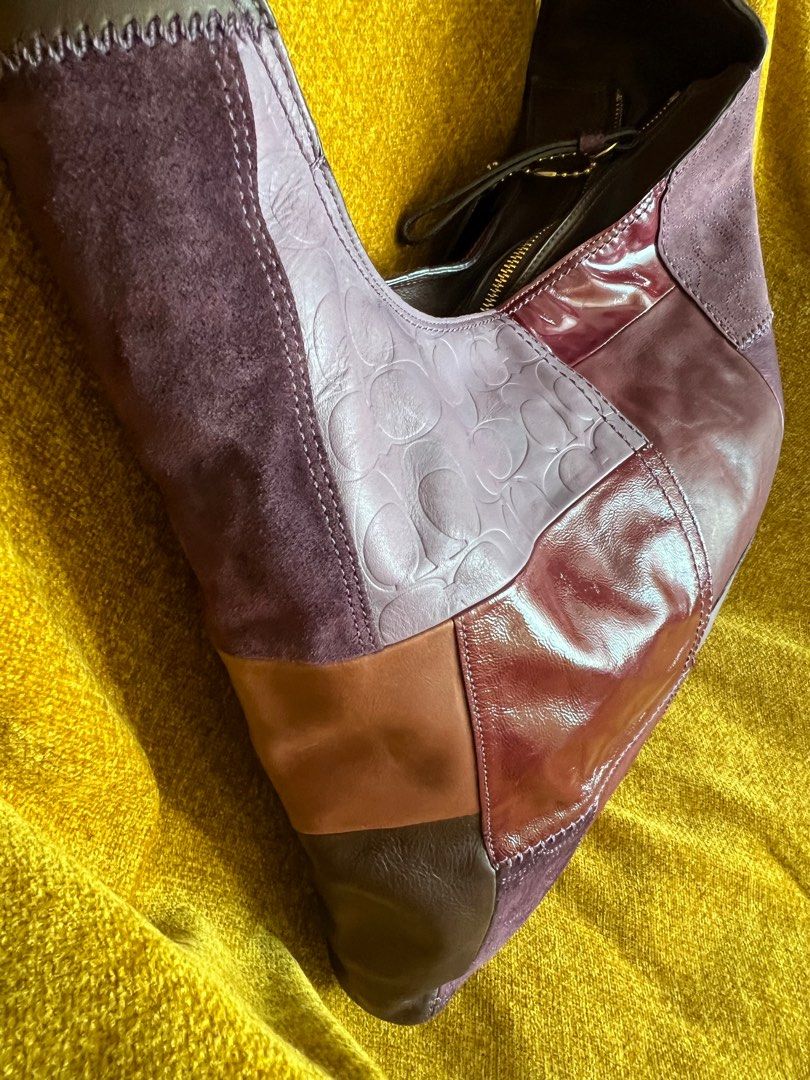 Coach Bleecker Delphine Patchwork Leather Bag (Category: Luxury Bags & Wallets) located in Manila. Submitted by ladybagmnl (Listing ID 1372958509, Image 3). Description: Authentic and hard to find Coach Limited Edition Bleecker Delphine patchwork hobo in a rich mix of suede, patent, glovetanned, and embossed leather. Gorgeous burgundy, plum, mauve, and oxblood tones. ✔️ Original price: $548 (~₱32K) ✔️ With tag! ✔️ Roomy, slouchy, and beautifully 