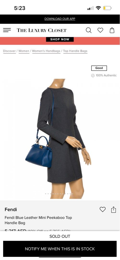 Fendi Bag (Category: Luxury Bags & Wallets) located in Taguig. Submitted by bottoms.up.diaries (Listing ID 1372955898, Image 3). Description: RFS: Decluttering Fendi Blue Leather Mini Peekaboo Top Handle Bag Usual Selling Price is 5217 AED (79,235 PHP) 16k onlyy (recently edited) Message for more deets and Pics❤️ what u see is what u get no return no exchange.
