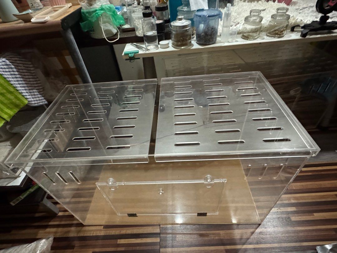 Hamster tank (Category: Homes & Other Pet Accessories) located in Singapore. Submitted by bagasi_nell (Listing ID 1372993372, Image 2). Description: 80x40 cm Hamster acrylic tank , well used but well taken care of (the acrylic base is in the orifinal -unpelled- condition) .