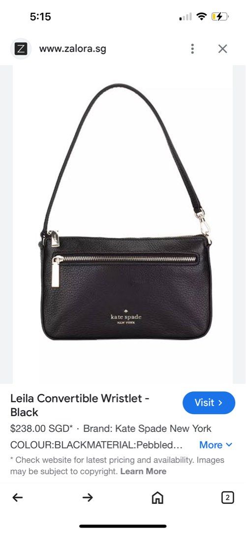Kate Spade Leila Convertible Wristlet (Category: Luxury Bags & Wallets) located in Taguig. Submitted by bottoms.up.diaries (Listing ID 1372954325, Image 3). Description: RFS: Decluttering Kate Spade Bag Like New Rarely Used 250 SGD SRP Selling for only 4k Message for more deets❤️ what u see is what u get no return no exchange.