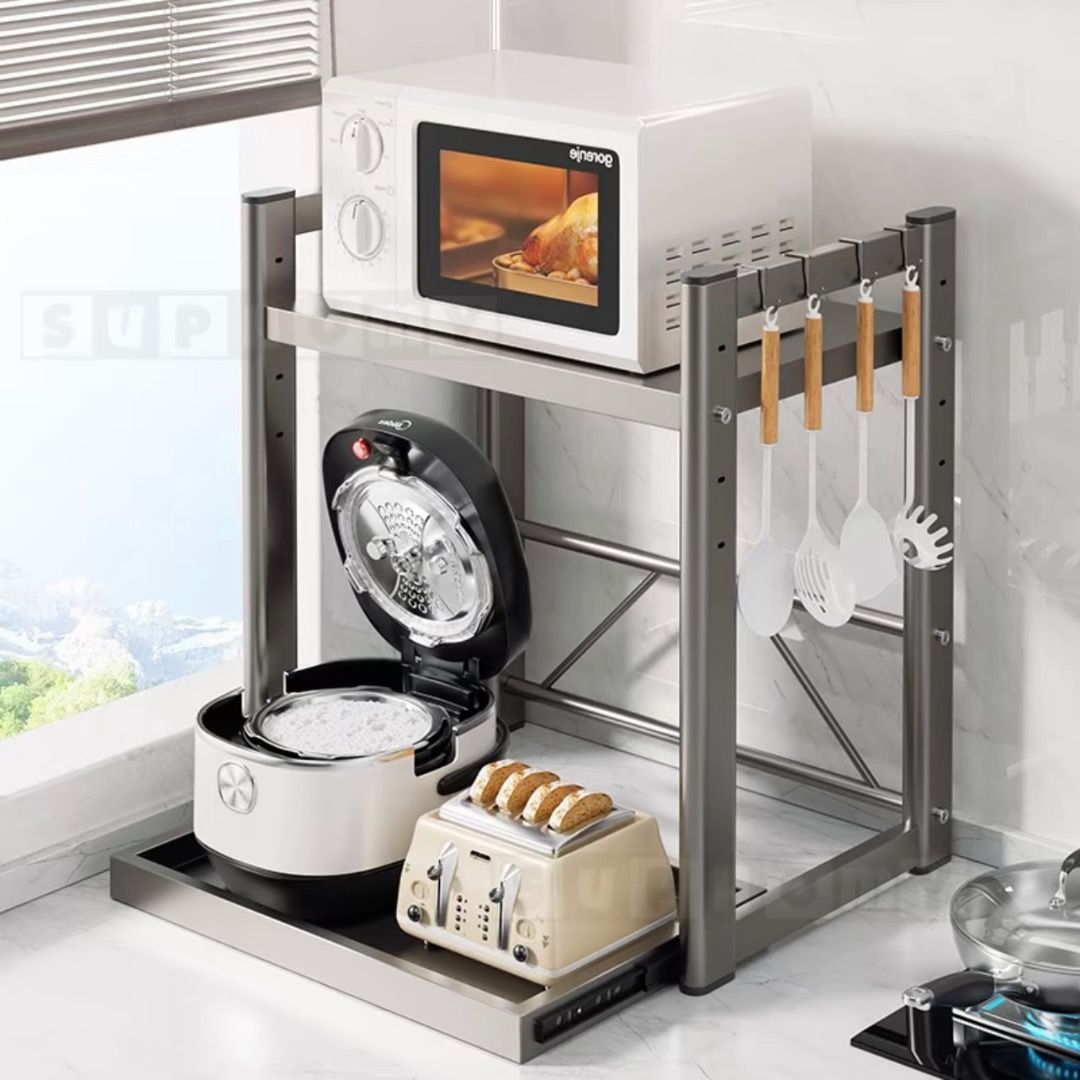 Kitchen Storage Rack | Microwave Oven Rack | Two Tier Stand | Kitchen ...