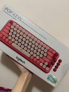 [全新原裝]Logitech pop keys 無線藍牙機械鍵盤-粉紅色