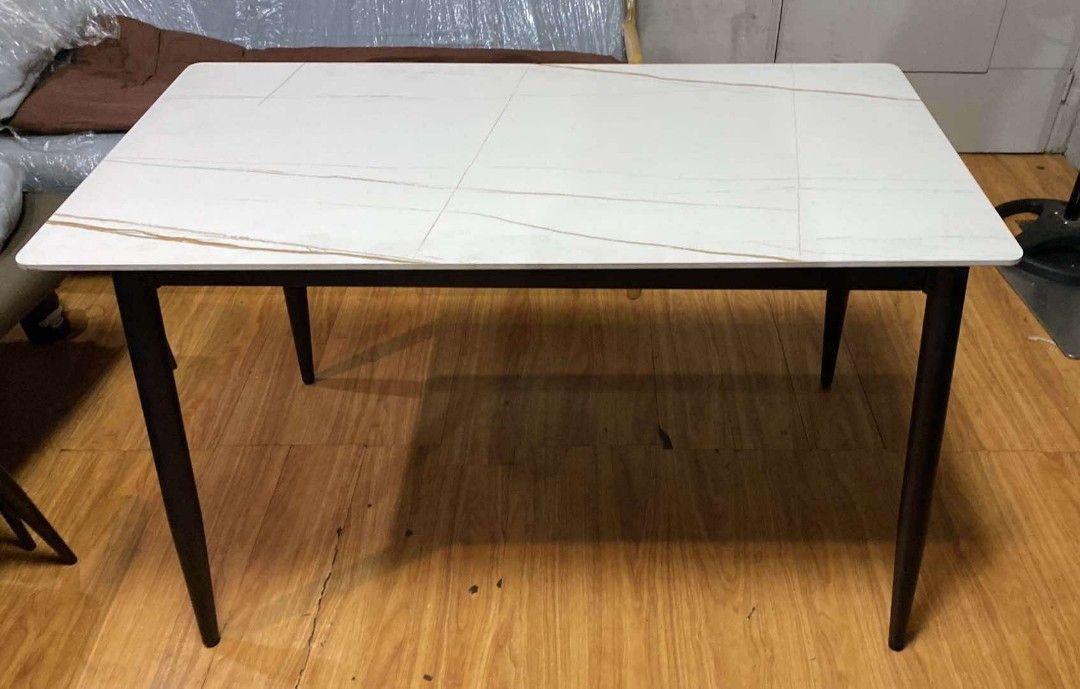 Marble dining table 120x60cm (Category: Tables & Sets) located in Pasay City. Submitted by cherry_nicole (Listing ID 1372959217, Image 3). Description: ♦️ Marble Dining Table ♦️ • Stone Marble Top • Kaori Leg • 120x60cm size • 2 colors top! • black legs • white legs 📌 ₱ 4,500 only ‼️ On hand Brand new Direct warehouse Same day delivery Lalamove or pick FARRO Online Furnitures 📲09977258106.