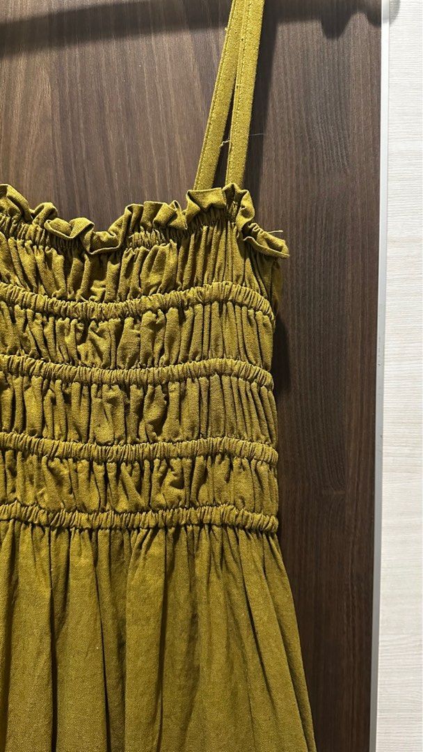 Maxi Dress in Olive Green (Category: Dresses) located in Malabon City. Submitted by gika. (Listing ID 1372903632, Image 2). Description: Used once No damages See screenshot images for original store and SIZE CHART.