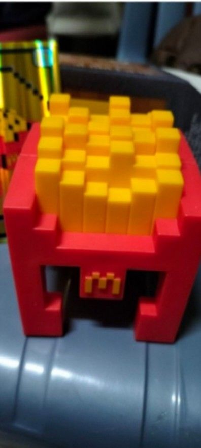 McDonald's Minecraft Fry helmet (Category: Character Goods) located in Manila. Submitted by rrrrjds (Listing ID 1366219256, Image 1). Description: Fry helmet with codes 200 creeper 100 skeleton 100 take all 350pesos.