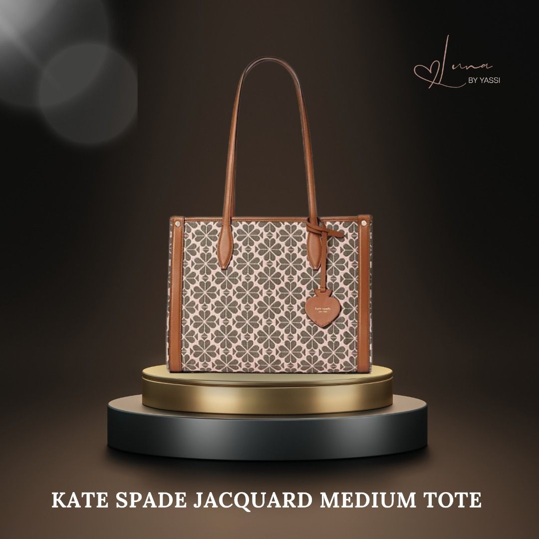 (Retail) Authentic Kate Spade Jacquard Medium Tote Bag (Category: Luxury Bags & Wallets) located in Alaminos. Submitted by lovelunabyyassi (Listing ID 1353084492, Image 1). Description: 100% AUTHENTIC BOUGHT FROM LA KS STORE RARE TO FIND DESIGN THIS IS MY PERSONAL AND FAVE BAG NO FLAWS OR STAINS CAN STILL PASS AS BRAND NEW COMES WITH DUSTBAG RETAIL PRICE IS ALMOST 20K PLUS TAX PLUS SF (shipping via J&T/LBC).