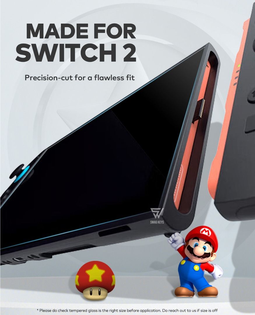 【SG】 DOBE 9H Tempered Glass Screen Protector & Applicator Nintendo Switch 2 NS2 Clear Anti Bluelight63108086186369114