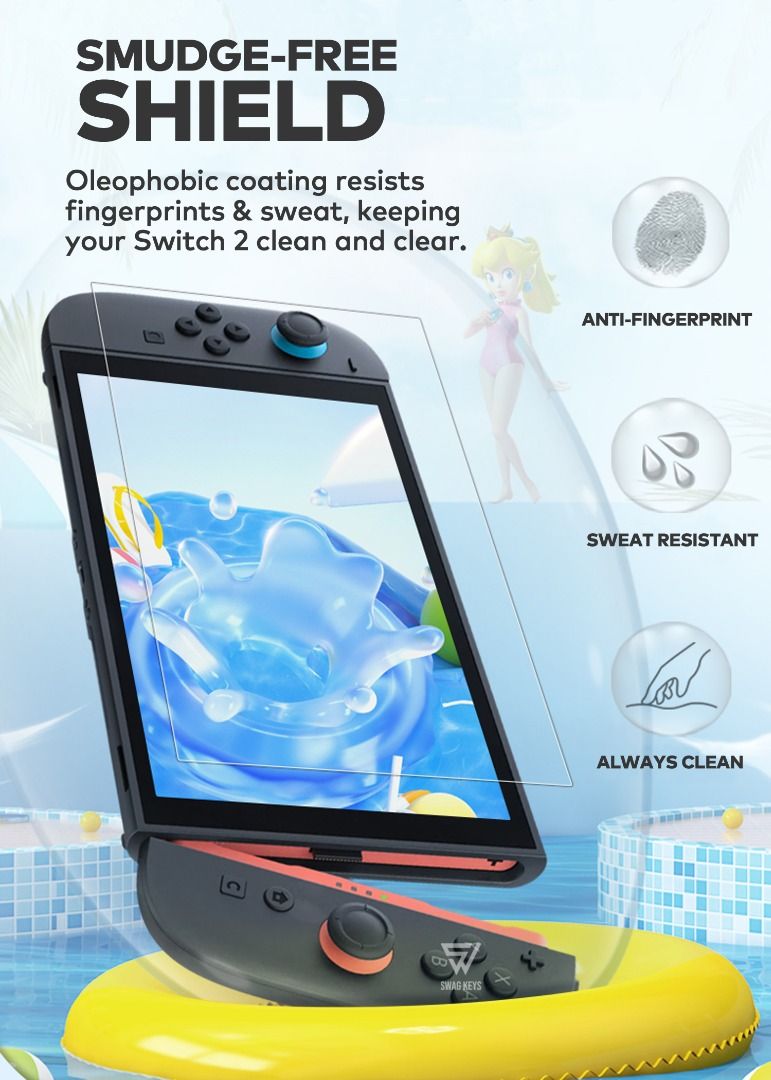 【SG】 DOBE 9H Tempered Glass Screen Protector & Applicator Nintendo Switch 2 NS2 Clear Anti Bluelight63108086186369112