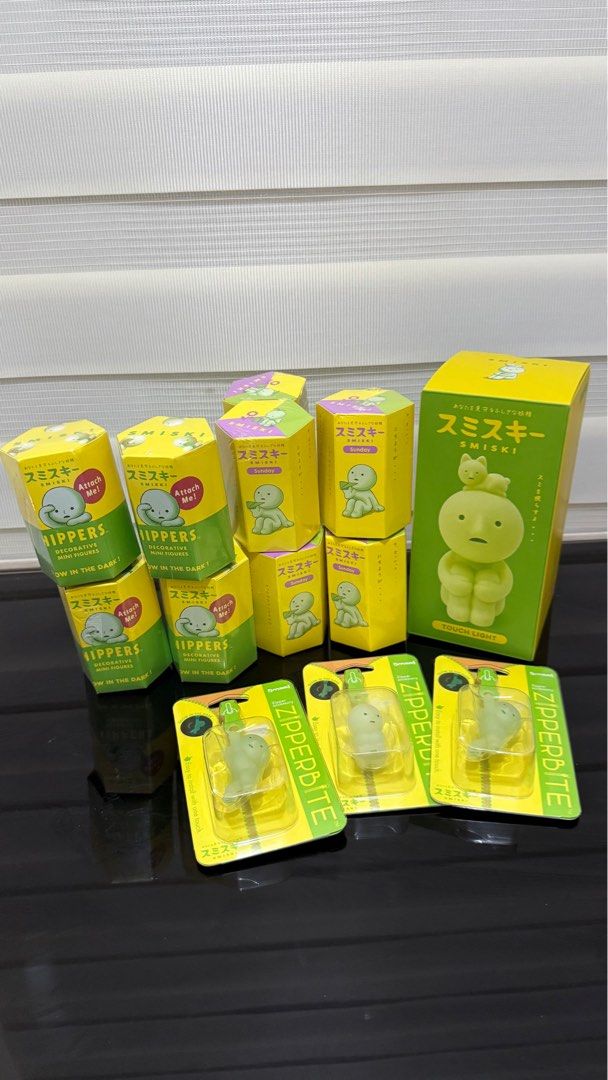 Smiski blindbox (Category: Designer & Blind Box Toys) located in Cainta. Submitted by chickenmamidoodle (Listing ID 1373008091, Image 1). Description: Smiski blindboxes Smiski sunday series - 600 each Smiski hipper - 750 each Smiski zipper bite - 550 Smiski touch lamp - 2200.