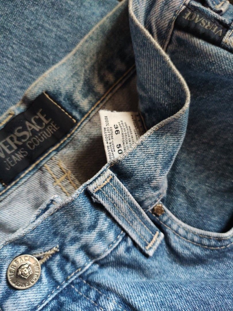 VINTAGE Versace Jeans Couture (Category: Jeans) located in Tayabas. Submitted by blowjmyspliff (Listing ID 1372895978, Image 3). Description: Vintage Versace Jeans Couture W - 34 L - 44 Color rate 9.5/10 "Shipping fee not included".