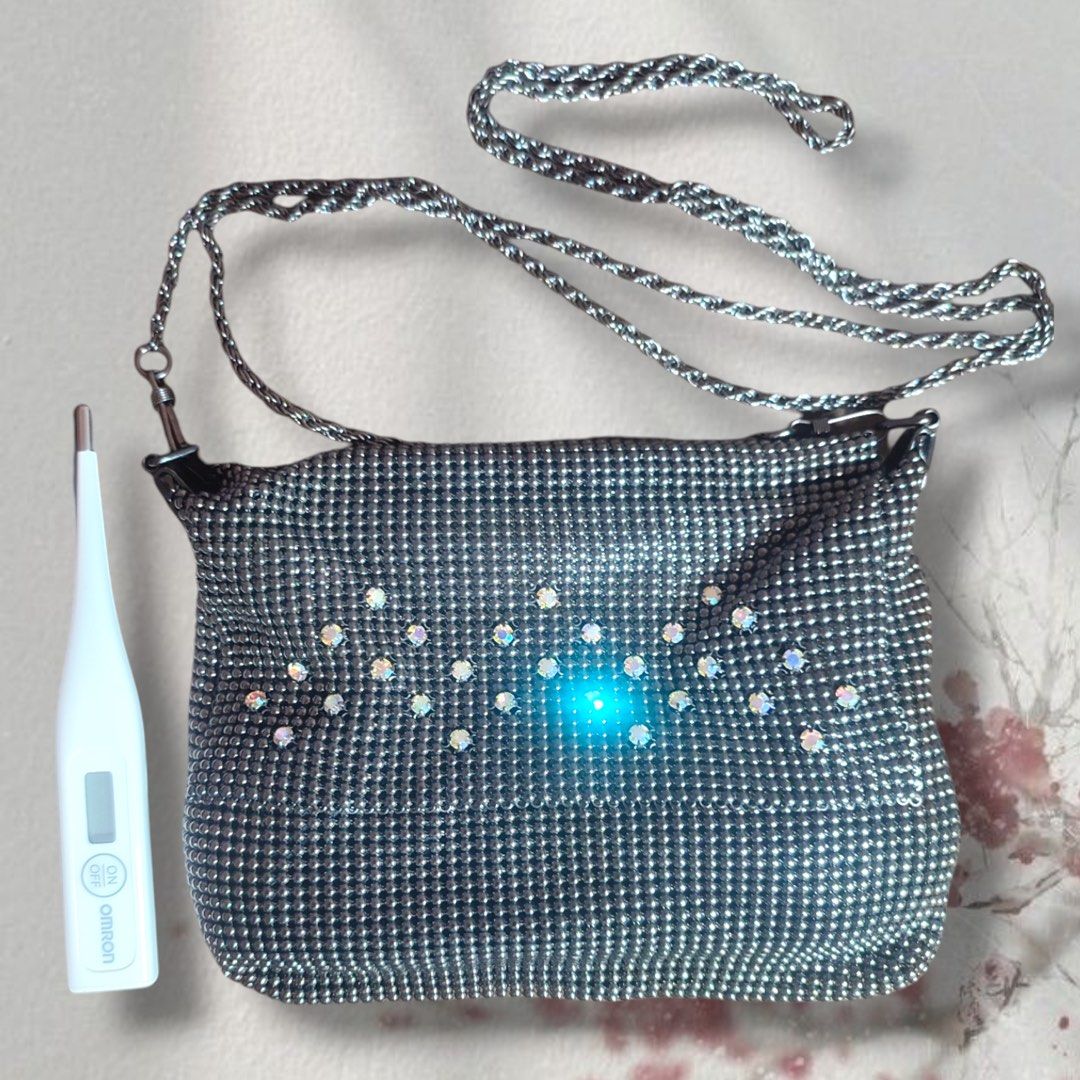 Whiting & Davis Vintage Metal Mesh (Category: Purses & Pouches) located in Manila. Submitted by ajbagsforsale (Listing ID 1372951212, Image 2). Description: Rhinestone Evening Bag SECOND HAND Good as new No Issues From Japan 3rd pic for size comparison.