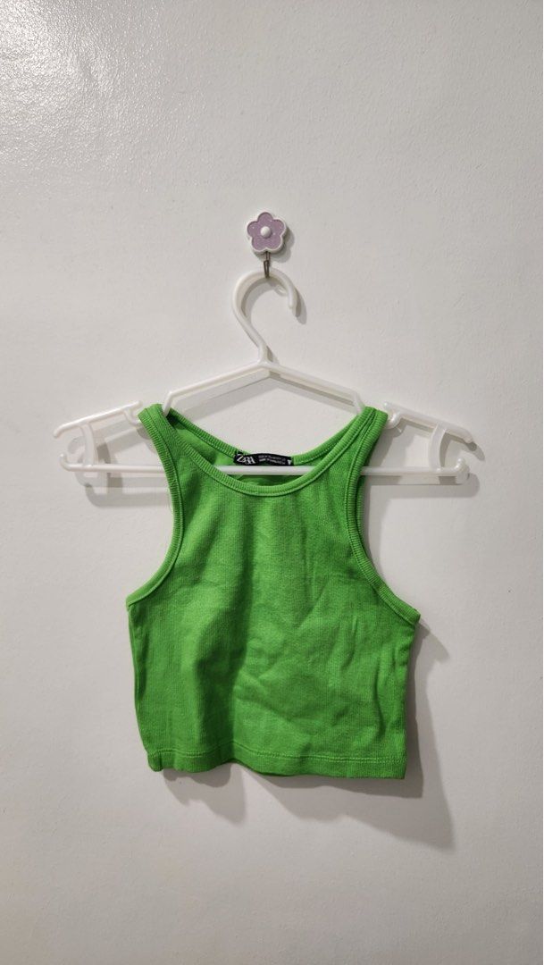 ZARA Green Tank Top (Category: Sleeveless) located in Taguig. Submitted by _handydandy (Listing ID 1372940860, Image 1). Description: Never worn, no tag.
