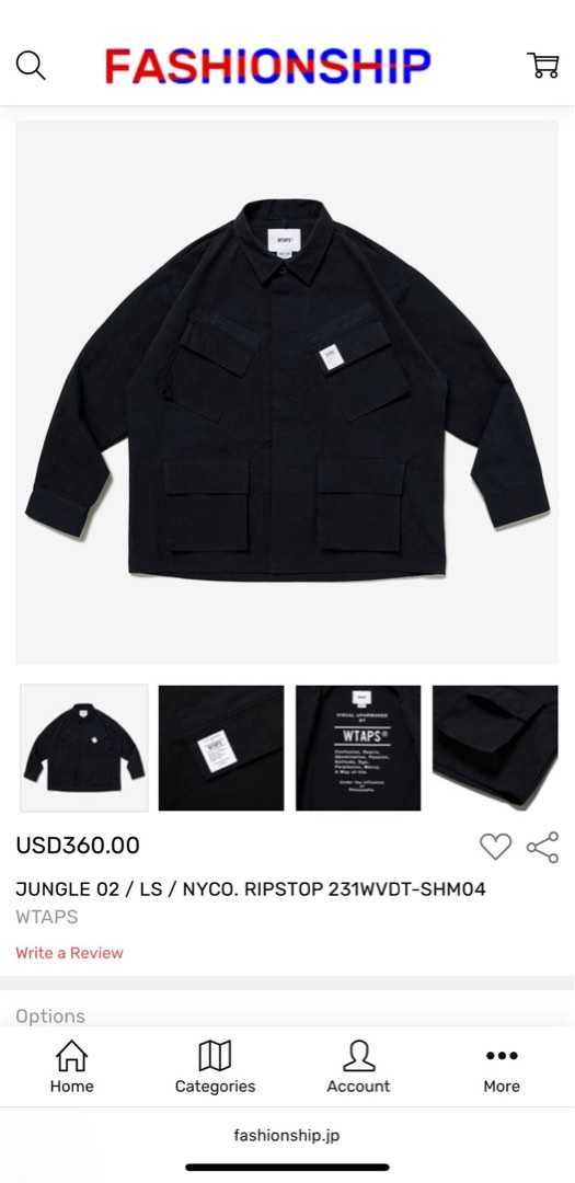 美品　WTAPS JUNGLE 02 / LS / NYCO. RIPSTOP WTAPS Shirt JUNGLE 02 / LS / NYCO. RIPSTOP