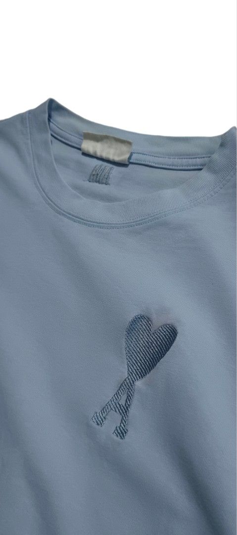 AMI Paris Blue Monotone Shirt (Category: Luxury Apparel) located in Manapla. Submitted by drip.thrift (Listing ID 1373121678, Image 3). Description: 21 x 26 Issue: light stain barely noticeable see last picture.