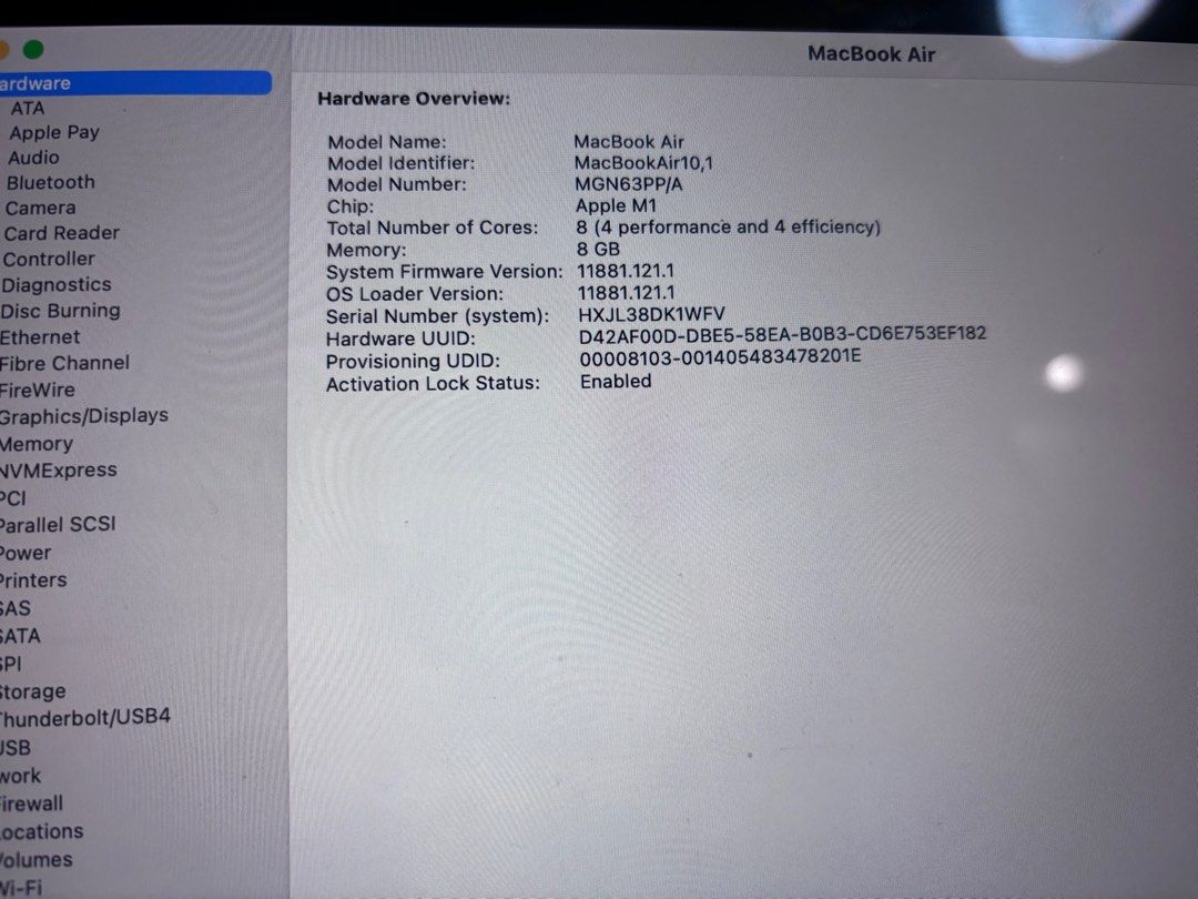APPLE MACBOOK AIR M1 2020 (Category: Laptops & Notebooks) located in Makati City. Submitted by imryzz (Listing ID 1373219030, Image 3). Description: APPLE MACBOOK AIR M1 2020 SILVER COMPLETE SET WITH BOX, CHARGER PLUS APPLE WIRELESS MOUSE (WHITE) RFS: barely used, im used to using my ipad instead .
