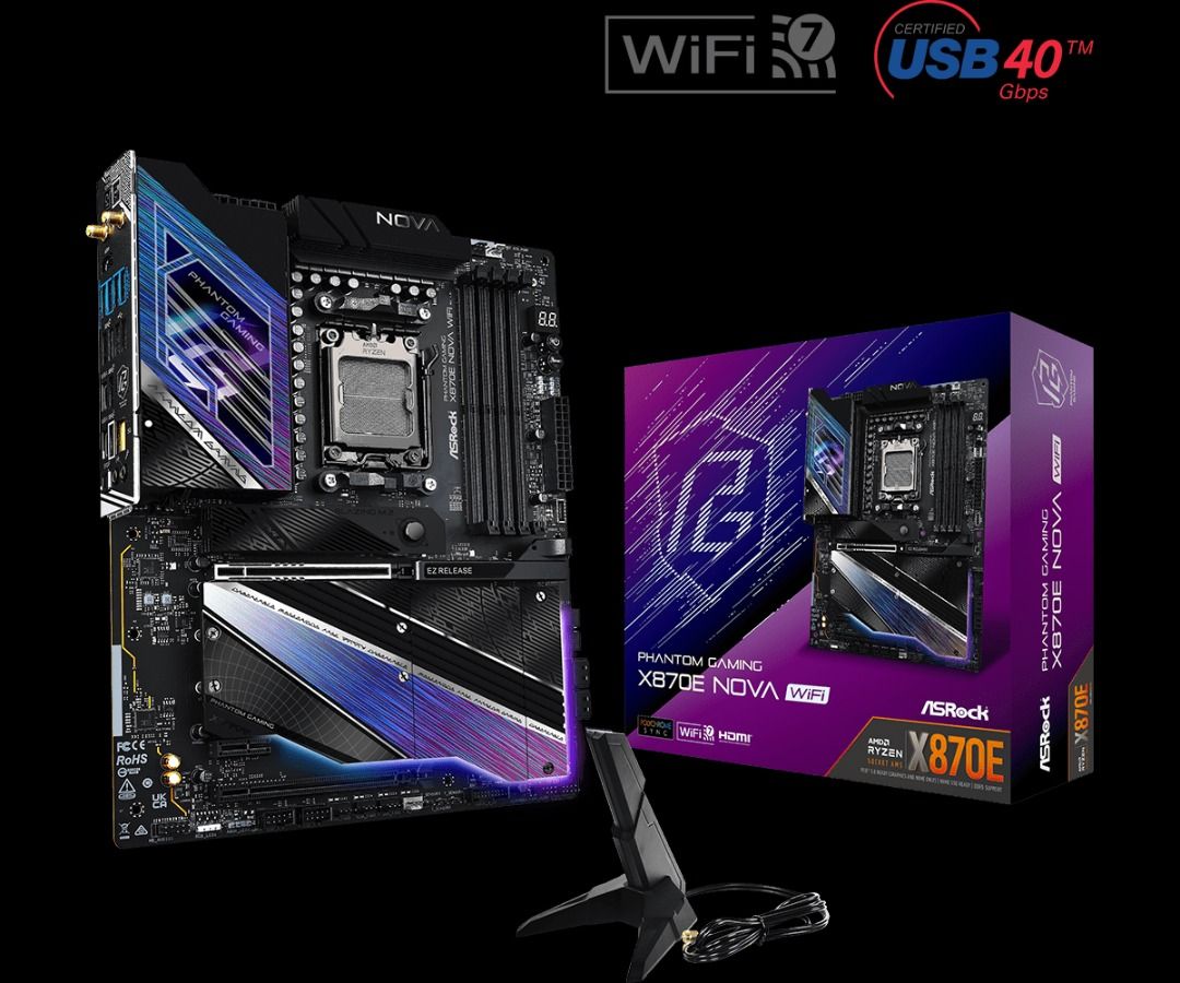 [Motherboard] [1 piece left] ASRock X870E Nova Wifi - ATX Motherboard - Supports AMD Ryzen 7000, 8000, 9000 series CPUs63223793391873116