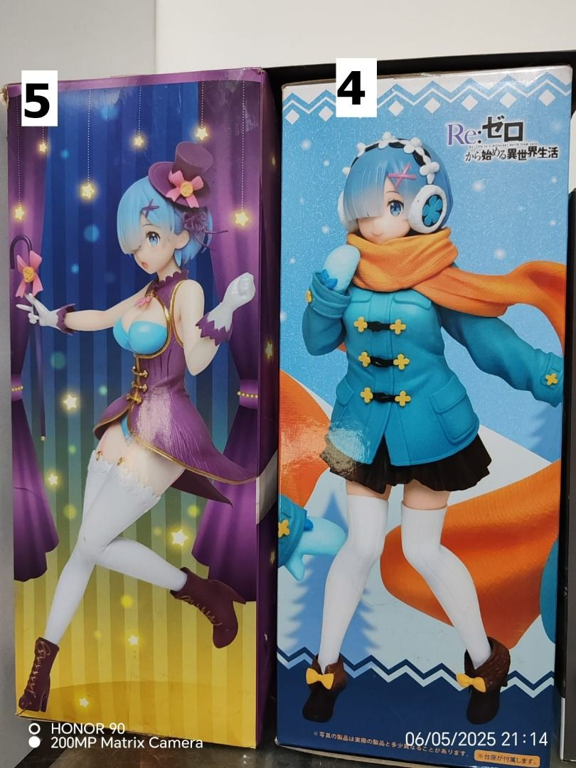 Rem Rezero (Assorted 7pcs) (Category: Figurines & Statues) located in General Trias. Submitted by jeromebarb07856 (Listing ID 1373217730, Image 3). Description: 1. Banpresto Re:Zero -Starting Life in Another World- Seethlook-REM- (New, unopened) 2. SEGA Re:Zero – Starting Life in Another World: Rem (Wedding Dress Ver.) SPM Figure- (New, unopened) 3. Taito Re:Zero Rem～Sakura Ver- (Like New, with box) 4. Rem Winter Ver Re:ZERO Prize Figure- (Like N