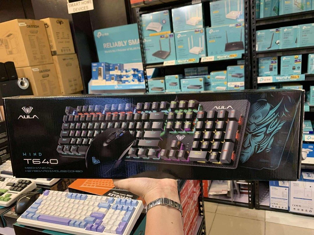 Aula T640 Wind Mechanical Gaming Keyboard & Mouse Combo Wired (Category: Computer Keyboard) located in Makati City. Submitted by slaccessoriesshop (Listing ID 1373188820, Image 1). Description: Aula T640 Wind Mechanical Gaming Keyboard & Mouse Combo Wired ✅ SAME DAY DELIVERY (within NCR and Cavite area) ✅ ORIGINAL / BRAND NEW/ SEALED ✅ We issue Sales Invoice (BIR registered) ✅ Open for Retail and Bulk Orders ✅ Store walk-in or pick-up ✅ 7 days re