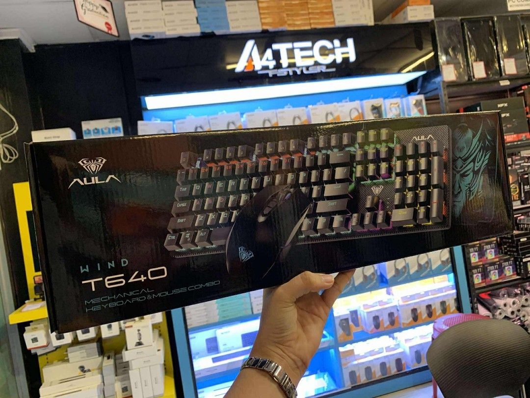 Aula T640 Wind Mechanical Gaming Keyboard & Mouse Combo Wired (Category: Computer Keyboard) located in Makati City. Submitted by slaccessoriesshop (Listing ID 1373188820, Image 3). Description: Aula T640 Wind Mechanical Gaming Keyboard & Mouse Combo Wired ✅ SAME DAY DELIVERY (within NCR and Cavite area) ✅ ORIGINAL / BRAND NEW/ SEALED ✅ We issue Sales Invoice (BIR registered) ✅ Open for Retail and Bulk Orders ✅ Store walk-in or pick-up ✅ 7 days re