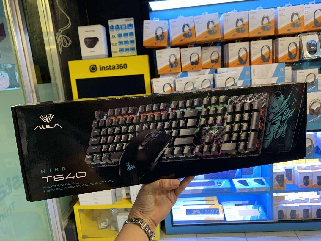 Aula T640 Wind Mechanical Gaming Keyboard & Mouse Combo Wired (Category: Computer Keyboard) located in Makati City. Submitted by slaccessoriesshop (Listing ID 1373188820, Image 2). Description: Aula T640 Wind Mechanical Gaming Keyboard & Mouse Combo Wired ✅ SAME DAY DELIVERY (within NCR and Cavite area) ✅ ORIGINAL / BRAND NEW/ SEALED ✅ We issue Sales Invoice (BIR registered) ✅ Open for Retail and Bulk Orders ✅ Store walk-in or pick-up ✅ 7 days re