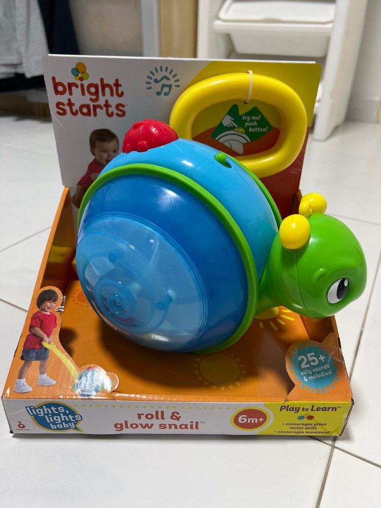 Bright starts roll and glow snail (Category: Infant Playtime) located in Singapore. Submitted by theshoppingheaven (Listing ID 1373199594, Image 1). Description: Brand new. Bought too many toys for kids. .