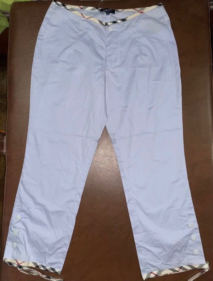 Burberry capri pants (Category: Luxury Apparel) located in Manila. Submitted by sample_only (Listing ID 1373083867, Image 1). Description: Light blue Burberry capri pants See photos for details Shipping c/o buyer.