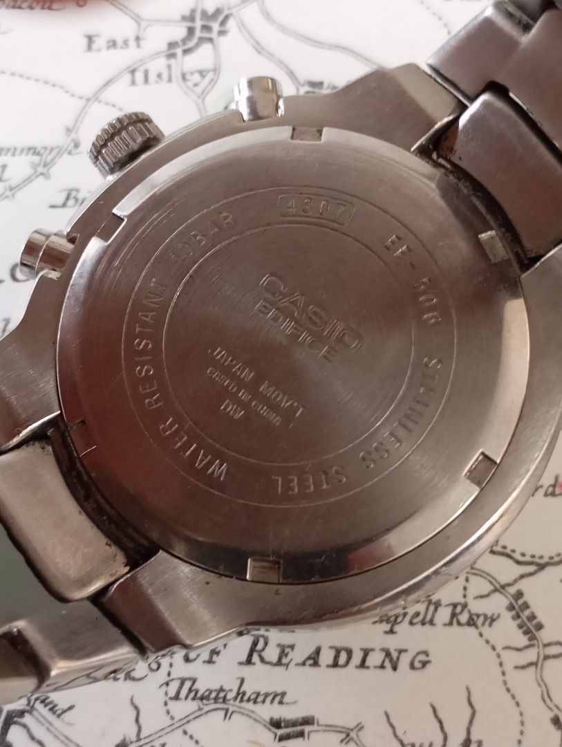 Casio edifice (Category: Men's Watches) located in Las Pinas. Submitted by quick_deals_great_finds2 (Listing ID 1373065412, Image 2). Description: Original good working condition Quartz chronograph with battery 38mm fits wrist 6.8 inches Fully functional chrono.