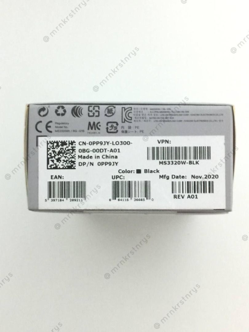 Dell Mobile Wireless Mouse (MS3320W) - Black (Category: Mouse & Mousepads) located in Malabon City. Submitted by mrnkrstnrys (Listing ID 1373156474, Image 3). Description: Unused - Sealed -- Key Features: - Dual-mode (Bluetooth & Wireless) for seamless connection - Adjustable DPI (1000, 1600, 2400, 4000) for precision - Compact & comfortable design for extended use - Up to 36 months battery life on a single AA battery - Compatible with Windows, M