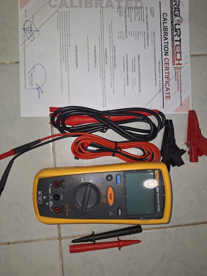 FLUKE 1503 MEGGER TESTER (Category: Construction & Building Materials) located in Makati City. Submitted by frendmo (Listing ID 1373097053, Image 2). Description: FOR SALE... FLUKE 1503 INSULATION RESISTANCE TESTER OR MEGGER TESTER, BRAND NEW COMPLETE PACKAGE With CALIBRATION CERTIFICATE LATEST FOR ONLY 25K PLEASE PM ME FOR MORE INFO.