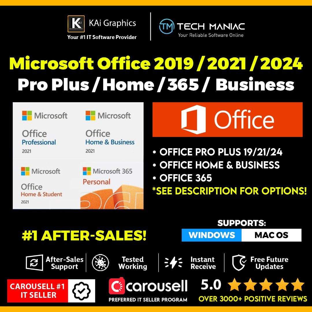 ⭐ITSHOW PROMO!🔥 Microsoft Office Professional Plus 2019 / 2021 / 2024 | Home & Business - Word / Excel / PowerPoint Lifetime Software (Windows / MAC) Windows 11 / 10 Home Pro license key634376222192661114