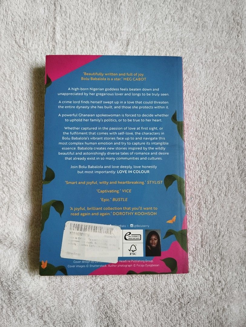 Love In Colour - Bolu Babalola (Category: Storybooks) located in Santa Elena. Submitted by rereadit (Listing ID 1373177322, Image 3). Description: 💰MOP: GCash/Maya 📦MOD: J&T REMINDER: These books are preloved, unless stated otherwise, some might have flaws such as scratches, tanning, etc. Rest assured that we will inform you about the condition of the books. Please manage your expectations🫶🏻.