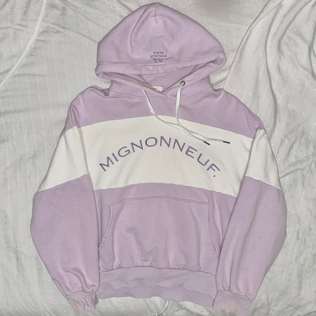 Mignonneuf Hoodie Ungu Lilac (Wonyoung Izone IVE) *no zara, pull n