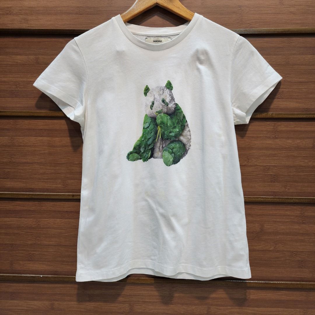 Pangaia Printed White Shirt (Category: Shirts) located in Manila. Submitted by lachinitasph_ (Listing ID 1373133845, Image 1). Description: with barely noticeable (small dot) yellow stain - can be removed by washing.