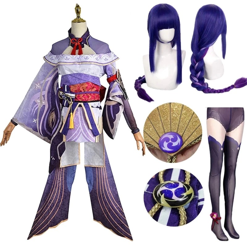 Raiden shogun Cosplay full set, Women's Fashion, Dresses & Sets ...