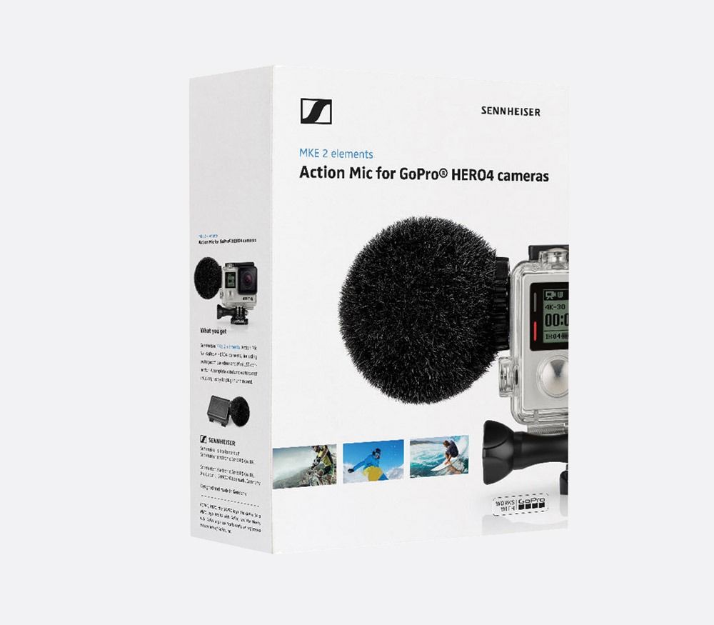 SENNHEISER MKE 2 ELEMENTS MICROPHONE Omnidirectional, waterproof housing, for GoPro HERO463149095000450110