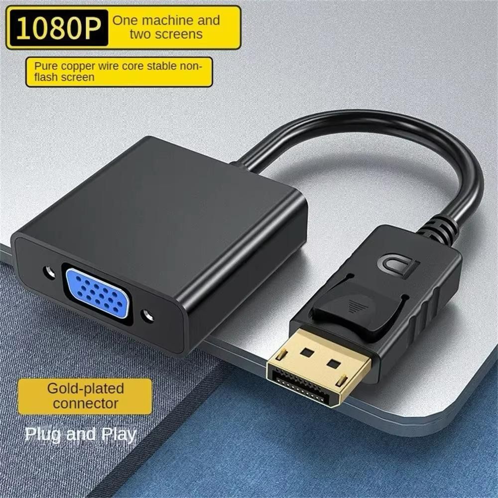 (SG) DisplayPort to VGA Video Adapter DP 2K 1080p 60Hz Full Ultra HD High Definition | For Monitor Projector TV Laptop PC Computer Display | Gaming Streaming Coverter Cable63208332868098111